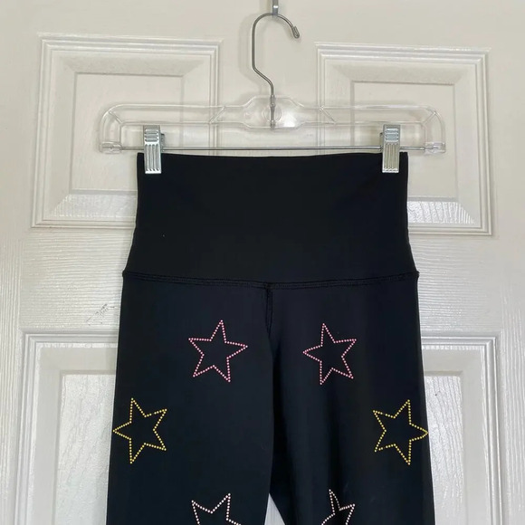 BEACH RIOT x Soul Cycle Multi Colored Star Embellished Black Leggings Size Small - Picture 5 of 9